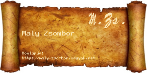 Maly Zsombor névjegykártya